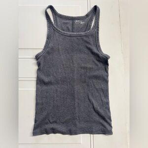 Aerie Womens Size Large Stretch Ribbed Gray Tank Top